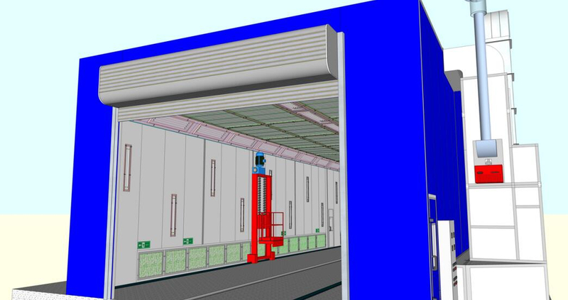Large Industrial Spray Booth