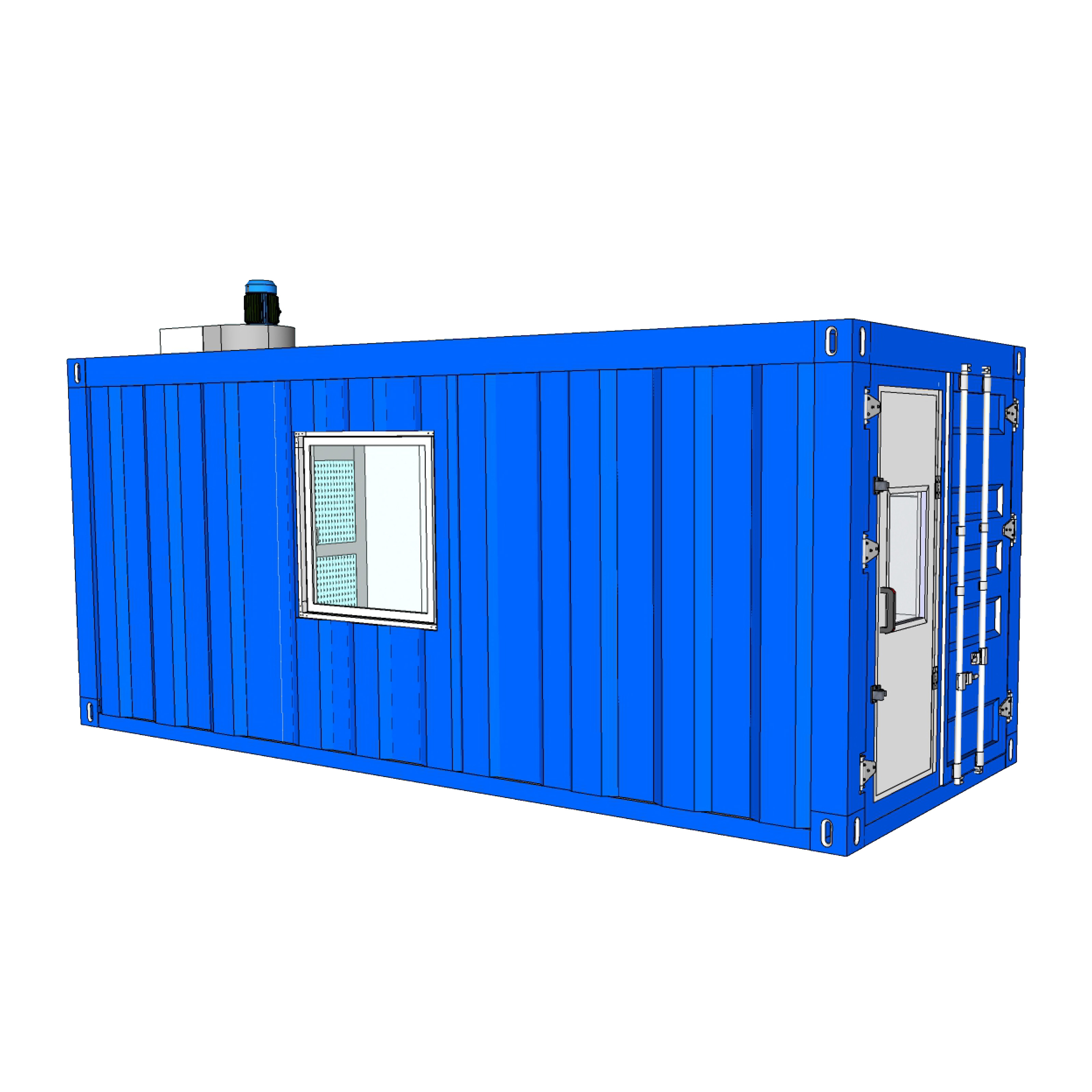 Basic drawing of Container spray booth with hot-air blower-10400